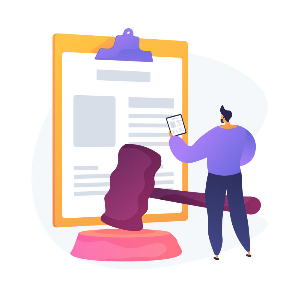 Illustrazione avviso del tribunale.